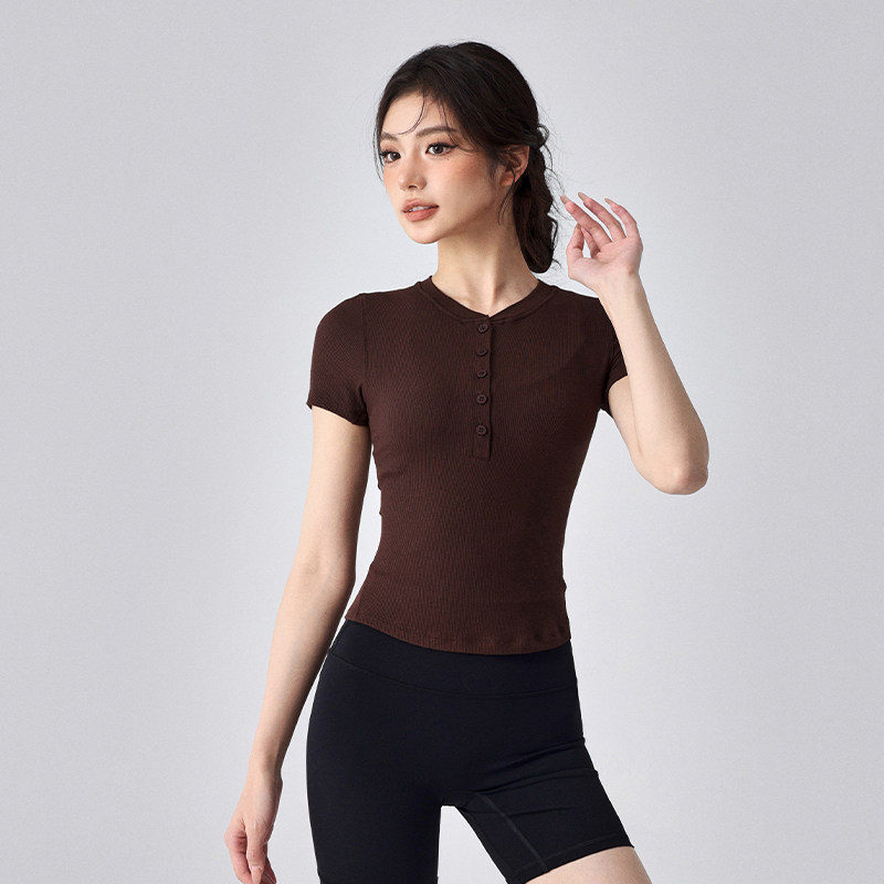 Yoga short-sleeved fitness clothes, tight slimming sports tops