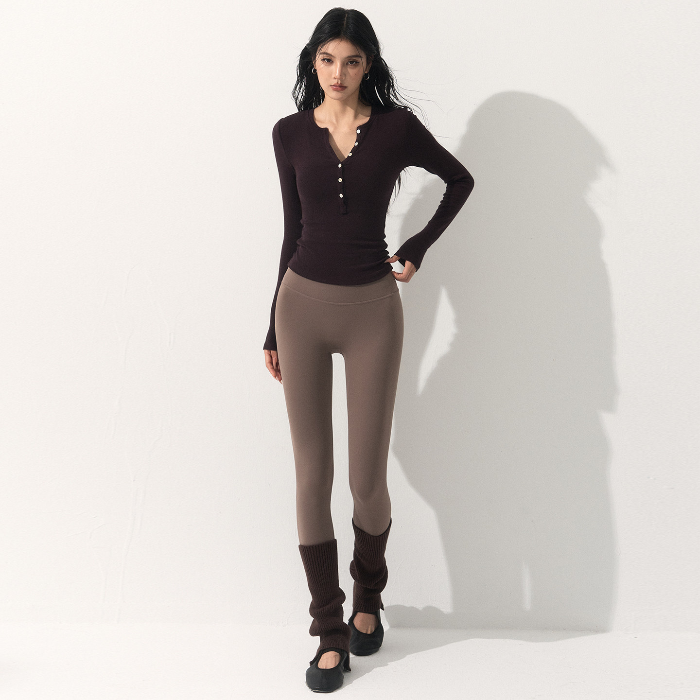 耐吉奥亨利领休闲针织瑜伽服打底衫高端普拉提运动T恤长袖上衣女,淘宝优惠券,粉丝福利购,淘宝优惠卷