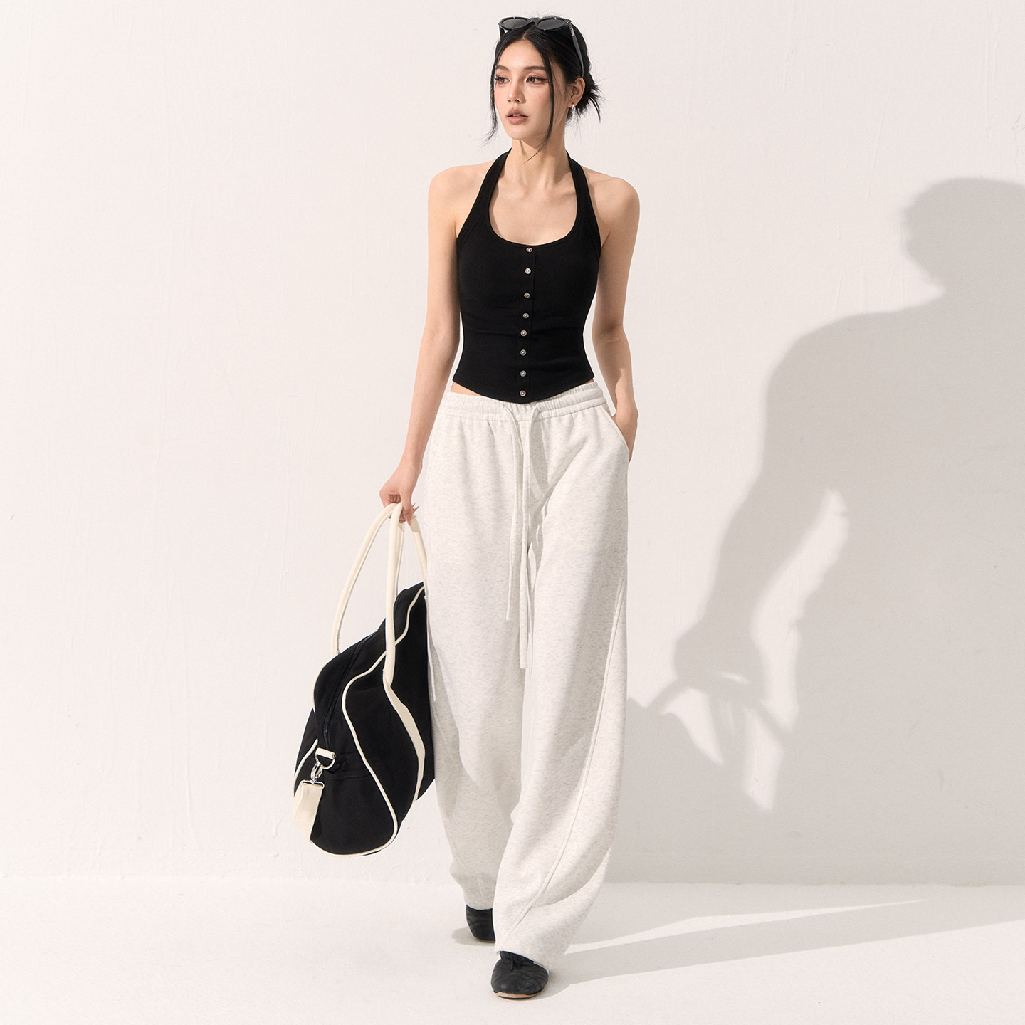 耐吉奥挂脖瑜伽背心女新款休闲排扣小众辣妹健身绝美普拉提训练服,淘宝优惠券,粉丝福利购,淘宝优惠卷