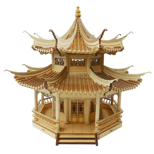 中国中式古建筑模型diy手工制作亭子凉亭景观建筑沙盘实木板材料 - 图3