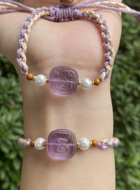 2025新款原创手作藏式民族风编织抽拉手绳天然玉髓如意手链手工编