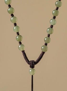 和田玉项链挂绳玉佩玉坠挂绳子吊坠挂绳男女玉珠链子手工珠链配绳