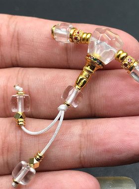 天然白水晶顶腰珠三通套装隔珠三通百搭套装星月菩提金刚108佛珠
