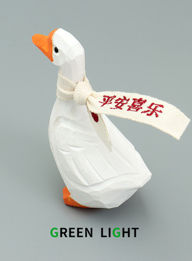 木祝福卡通桌面摆件加油