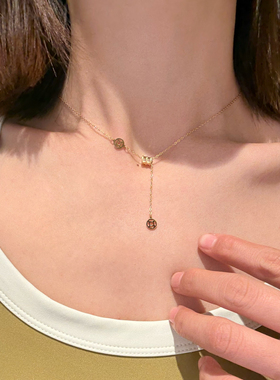 钛钢镀金小蛮腰项链女轻奢小众ins冷淡风设计感锁骨链饰品不掉色