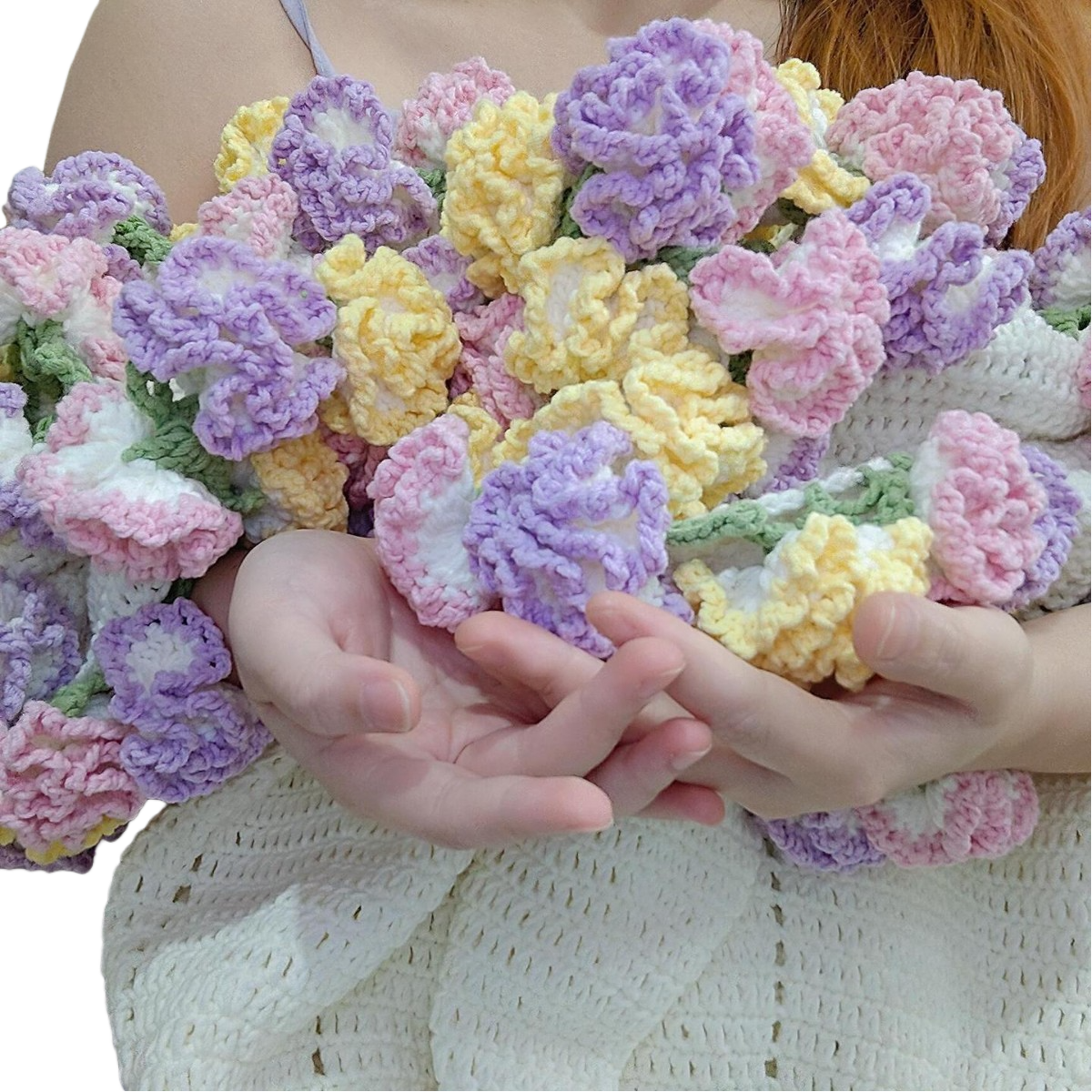 尖角玫瑰花束毯子手工编织diy材料包毛线钩织花朵七夕礼物送女友 - 图3