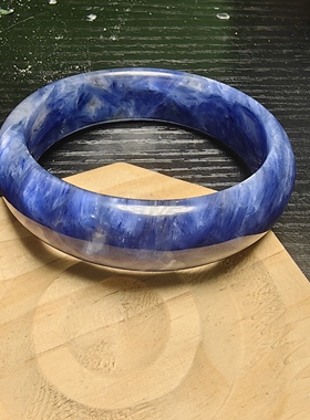 天然蓝晶手镯干净无铁锈62.9圈口已出证书一物一图所见所得有视频