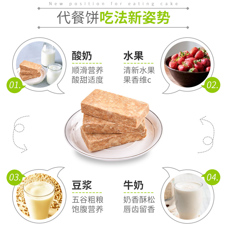 初吉食品旗舰店初吉蛋白燕麦代餐饼干低0无糖精粗粮卡脂肪热量饱腹全麦压缩饼干2