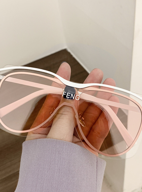 韩版潮个性欧美风超大框连体防风墨镜女大脸圆脸显瘦太阳眼镜男潮