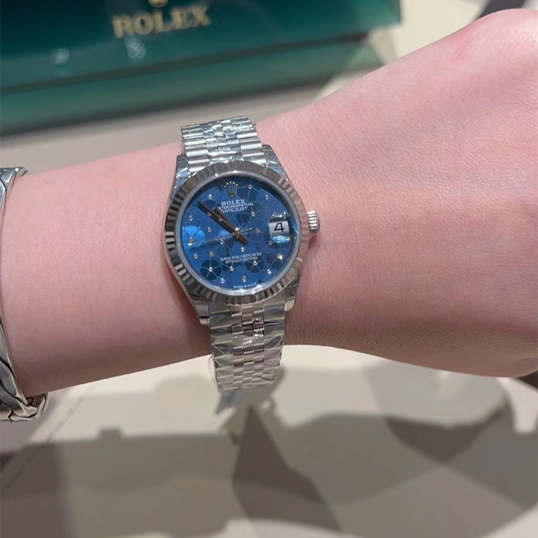 ROLEX劳力士手表日志型女表绿盘钻黄金钢带机械表M278383RBR-0032 - 图2