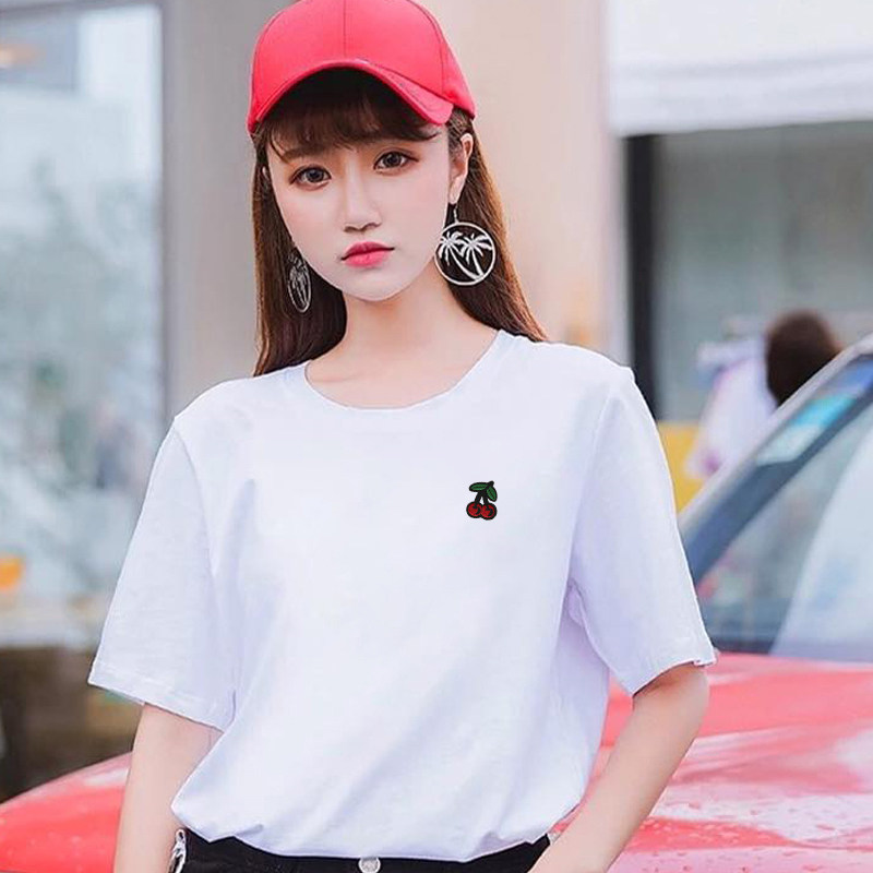 潮牌刺绣情侣装小樱桃小西瓜男t恤 爵睿绅T恤