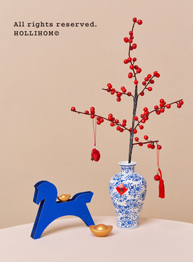 逅里 克莱因蓝 2026马年小摆件 橱窗店铺氛围高级感布置 新年装饰