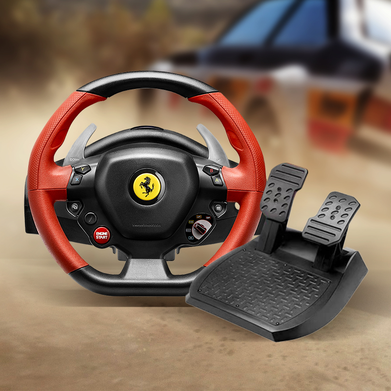 图马思特X-box游戏主机款 法拉利458 双踏板 25cm盘面 240°弹力绳反馈 游戏方向盘 F1赛车模拟器地平线4