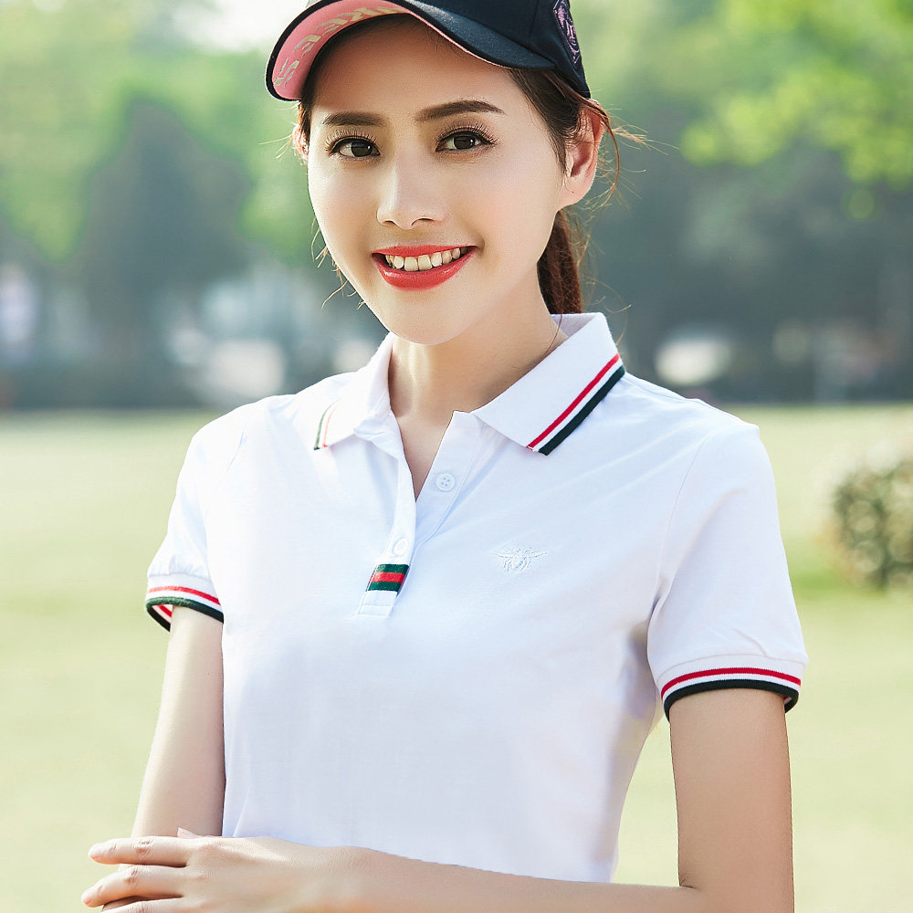 2020新款纯棉短袖纯色宽松polo衫 米腾T恤