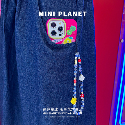 MINIPLANET原创名字定制/星光云彩  Y2K 千禧风手机链CCD相机挂链