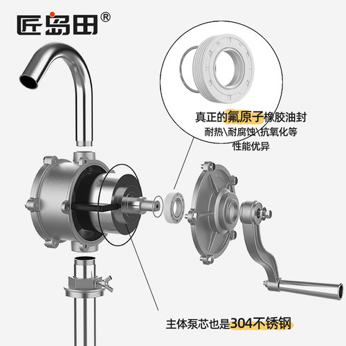 手摇油抽子铝合金手摇油泵防爆油抽 抽油机 手动加油吸油泵油桶泵 - 图1