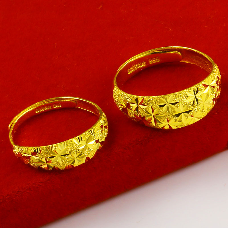 正品9999足金男士女款情人戒指 千影珠宝手饰