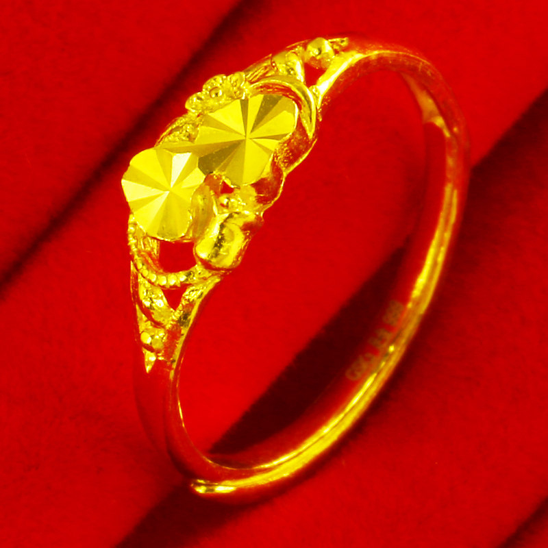 正品女士9999足金纯金首饰指环素金 千影珠宝手饰