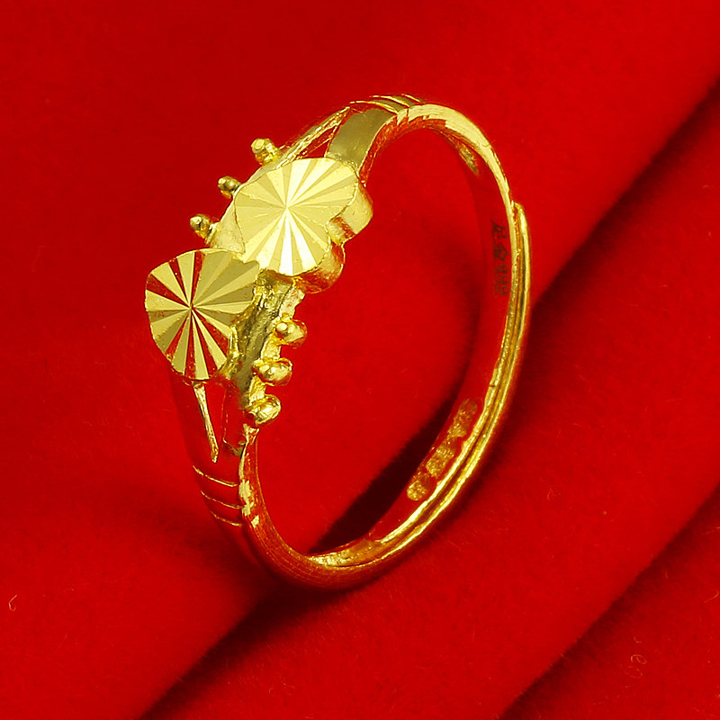 正品9999足金女款心形结婚送戒指 千影珠宝手饰