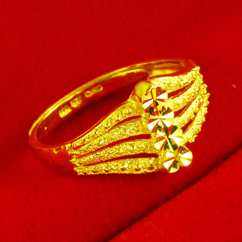 正品9999足金女士爱心形素金食指环 千影珠宝手饰