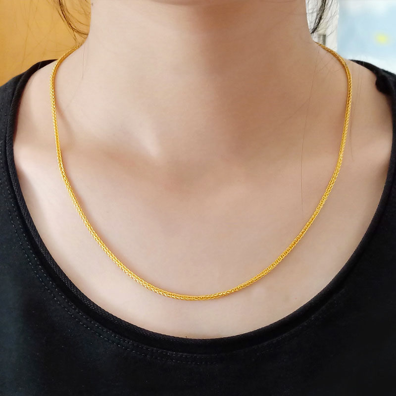 正品女款结实肖邦9999足金结婚项链 千影珠宝颈饰