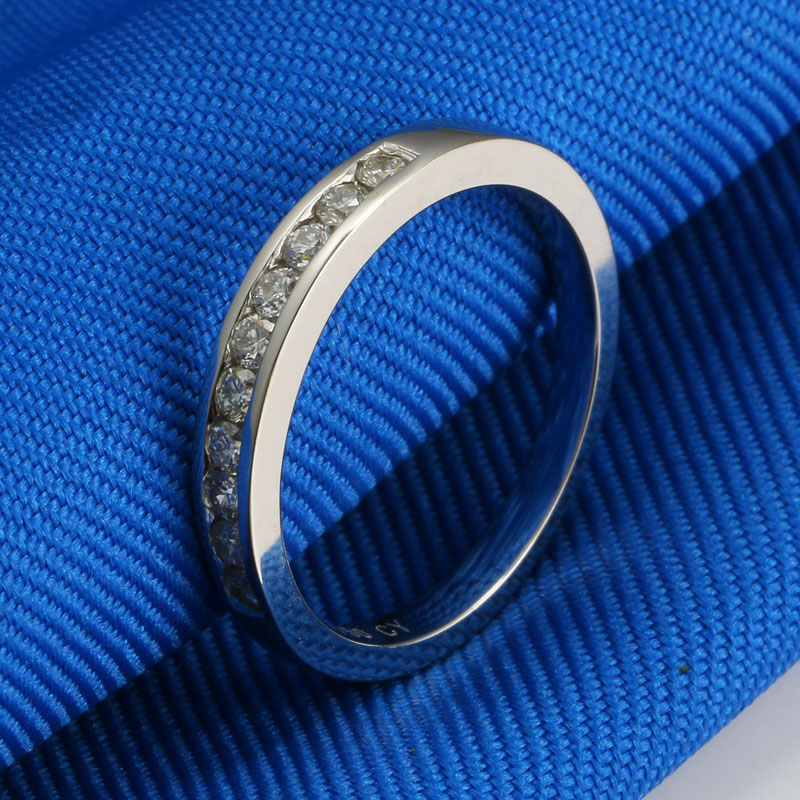 千影男女款食排戒au750白金钻戒 千影珠宝手饰