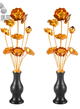 四季唐密居家莲花常花家用摆件
