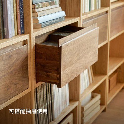 MUMO木墨 多层架  书架书柜原木办公室置物架收纳架 红橡木黑胡桃 - 图2