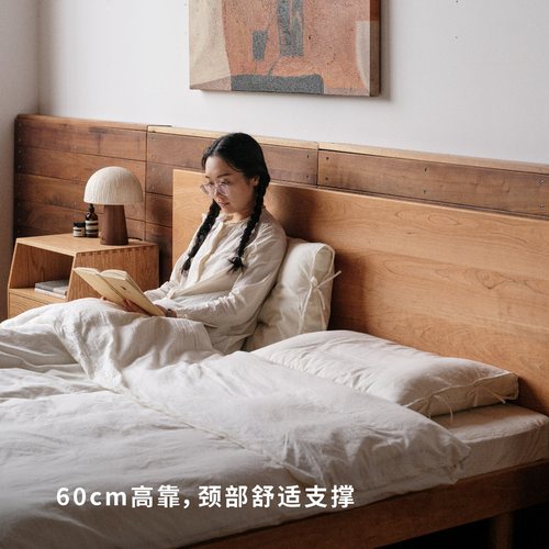 MUMO木墨 林间床 北欧家用主卧室原木风1.5实木1米8单双人床 - 图0