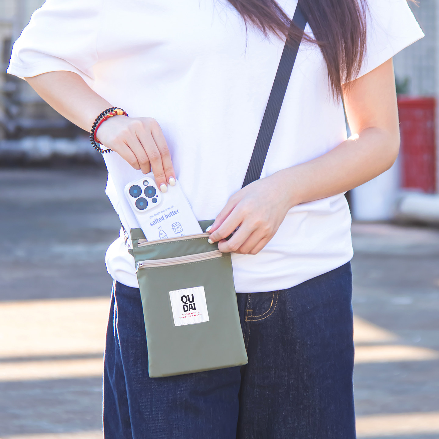 手机包女斜挎2025新款轻便百搭拉链防水随身手机袋竖版迷你小包包,淘宝优惠券,粉丝福利购,淘宝优惠卷