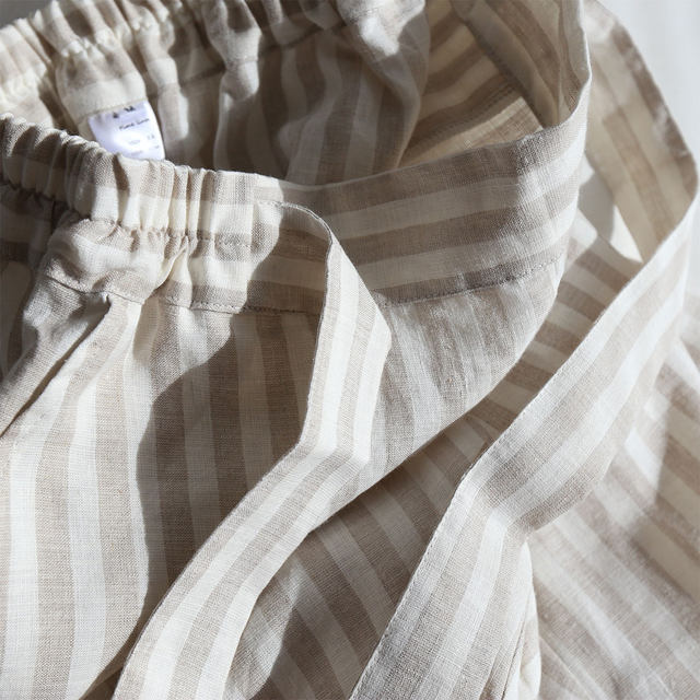 ກາງເກງແອວສູງ slimming ສັ້ນ linen ບໍລິສຸດ