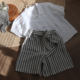 ກາງເກງແອວສູງ slimming ສັ້ນ linen ບໍລິສຸດ
