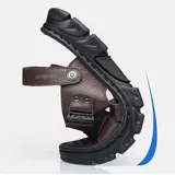 Летние сандалии, слайдеры, тапочки для отдыха, дышащая нескользящая износостойкая пляжная обувь, из натуральной кожи, мягкая подошва