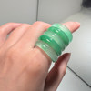 African green ice transparent flower ring can be photographed and selected