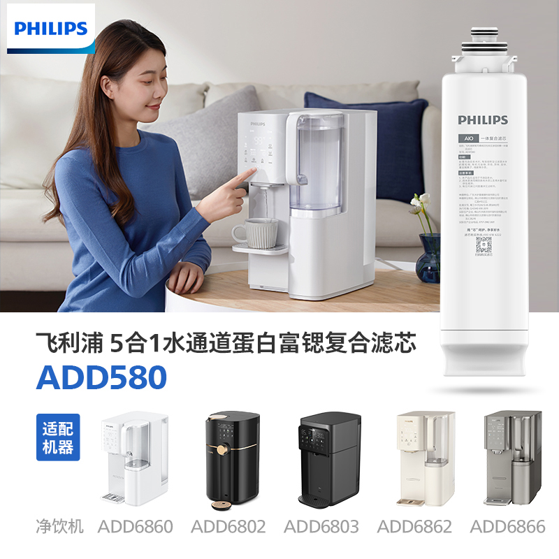 飞利浦净水器原装滤芯ADD580适用ADD6860/ADD6833/ADD6802/6866