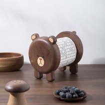 Nordic Wind Solid Wood Woody Small Bear Tissue Rack Creative Home Goods Stock Paper Rack Table Living Room Kitchen Towel Rack