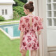 2024 new hot style sexy one-piece high-end sense belly-covering slimming swimming pool bathing hot spring large size conservative swimsuit for women