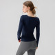 New Liya long-sleeved new fake two-piece sports and fitness clothes