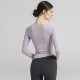 Xinliya temperament small slant collar slimming yoga top for women