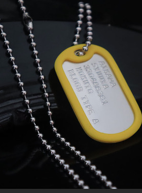 身份牌定制美军狗牌军牌冲压凸版DOGTAG士兵项链刻字军籍军事识别