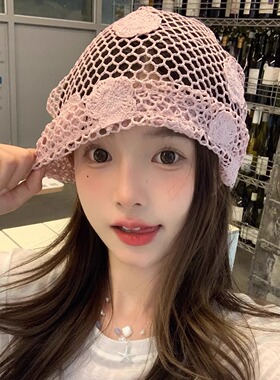 手工钩针编织堆堆帽子女夏季薄款