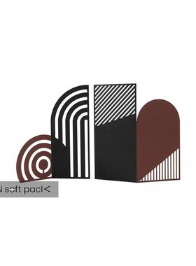 现代简约几何金属折叠镂空屏风摆件北欧网格托盘线条北欧软装饰品