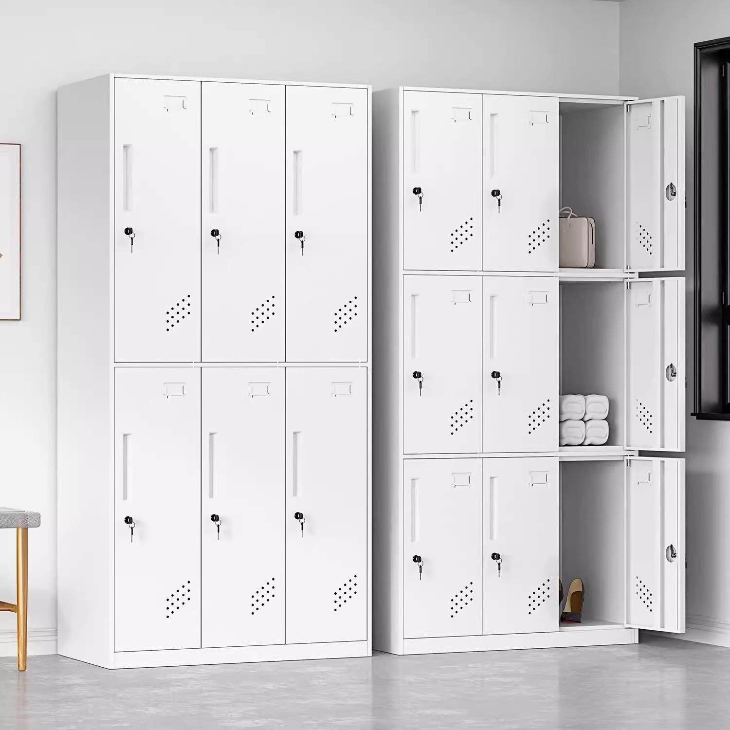 钢制员工更衣柜宿舍换衣柜鞋柜加厚浴室健身房带锁多门存包储物柜,淘宝优惠券,粉丝福利购,淘宝优惠卷