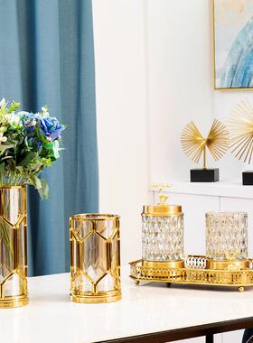 北欧轻奢现代简约玻璃装饰品干花养花玻璃花瓶飞鹰工艺品摆件摆设