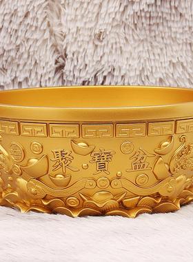 黄铜元宝聚宝盆家居客厅庙堂装饰铜盆礼品景区热卖纯铜工艺品