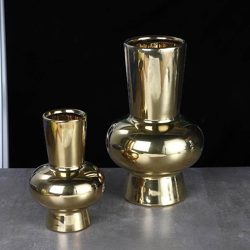 创意电镀银色陶瓷花瓶花插北欧玄关客厅样板间桌面摆件饰品软装,淘宝优惠券,粉丝福利购,淘宝优惠卷