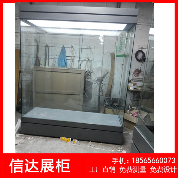 透明玻璃展柜博物馆古董奢侈品展台恒温恒湿展示柜带灯带锁定制柜-图3