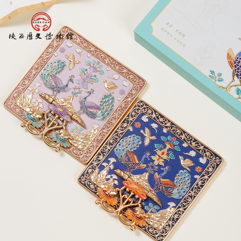 陕历博手持化妆镜台式桌面随身便携小镜子圆西安文创纪念品伴手礼