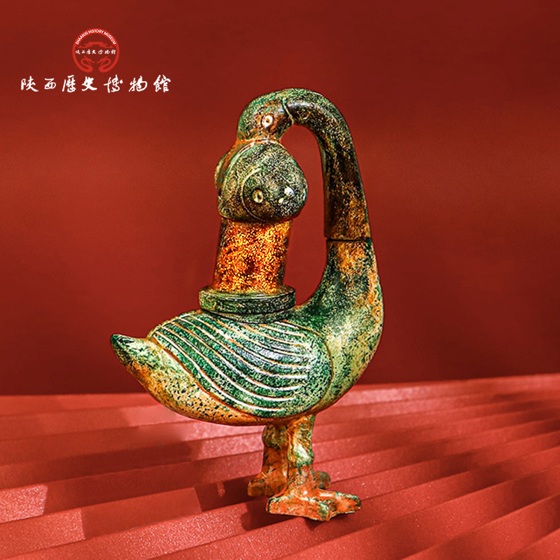 陕历博彩绘雁鱼铜灯冰箱贴可发光文创磁贴礼盒装教师伴手礼送老师