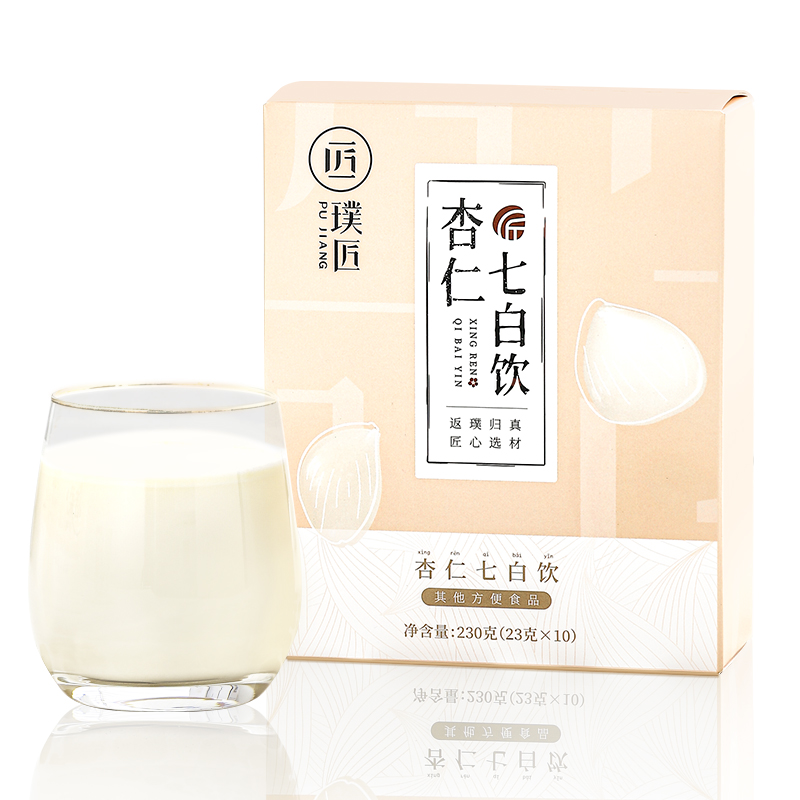杏仁七白饮南杏仁粉山药薏仁白扁豆茯苓代餐冲饮冲泡即食10袋_虎窝淘